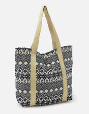 Aztec Woven Shopper Bag, , large
