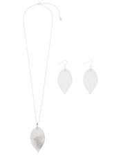 Leaf Necklace and Earring Set, , large