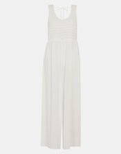 Sleeveless Crochet Jumpsuit, Cream (CREAM), large