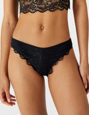 Lace Brazilian Briefs, Black (BLACK), large