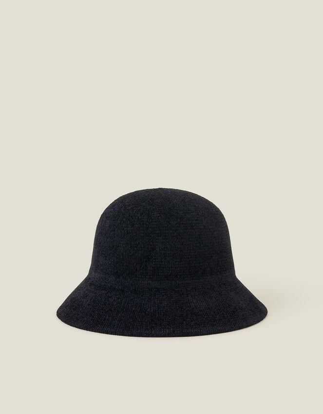 Chenille Bucket Hat, Black (BLACK), large