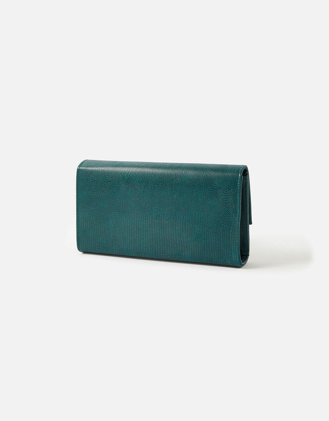 Faux Reptile Clutch Bag, , large