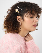 2-Pack Pearl Hearts Hair Clips, , large