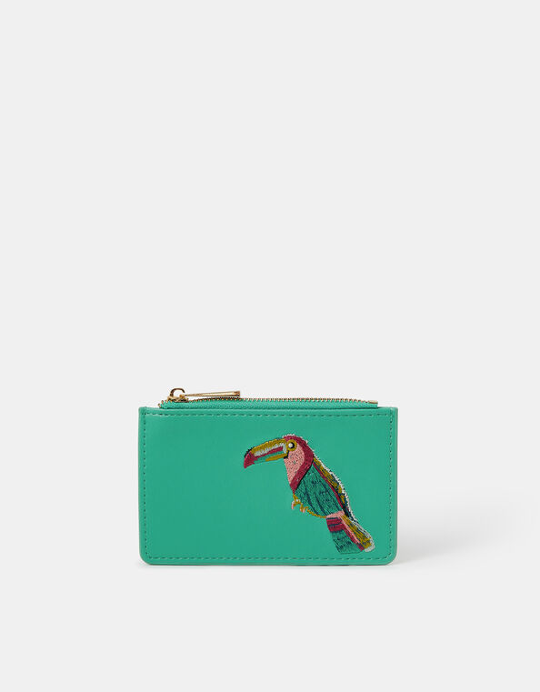 Embroidered Toucan Card Holder, , large