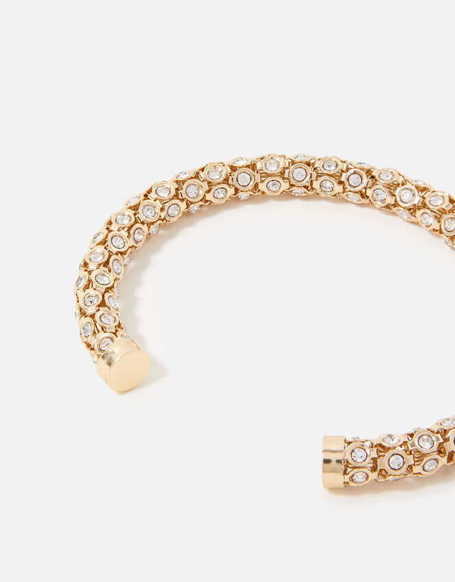 Crystal Cuff Bracelet, Gold (GOLD), large