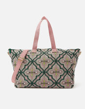 Tile Print Weekender Bag, , large
