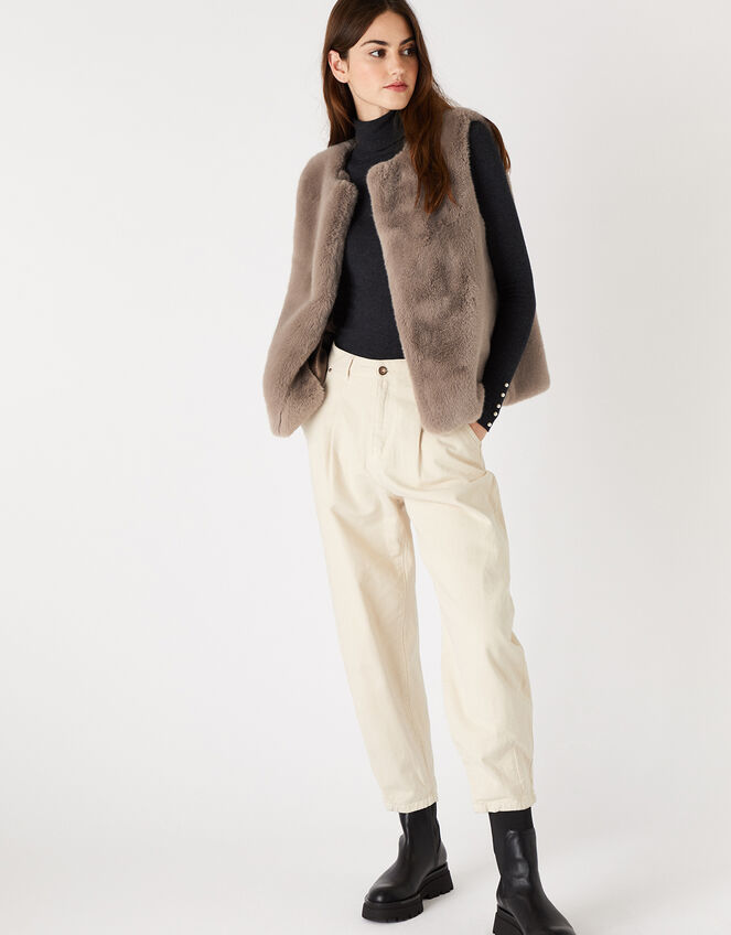 Luxe Faux Fur Gilet, , large