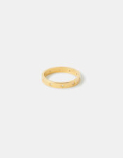 Gold-Plated Sparkle Star Band Ring, Gold (GOLD), large