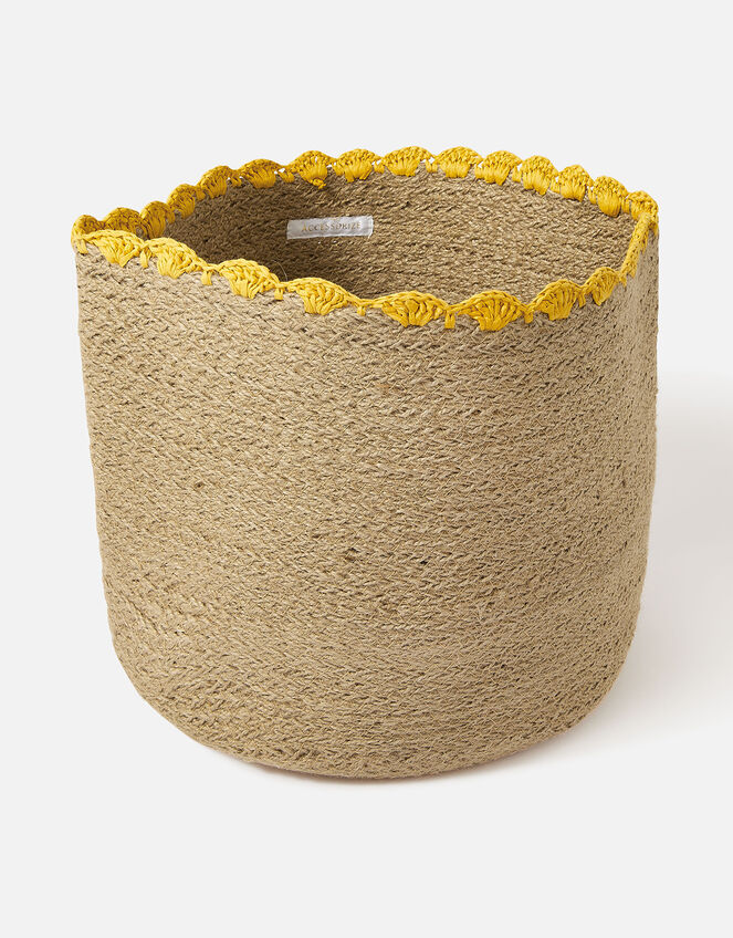 Jute Scallop Large Basket, , large