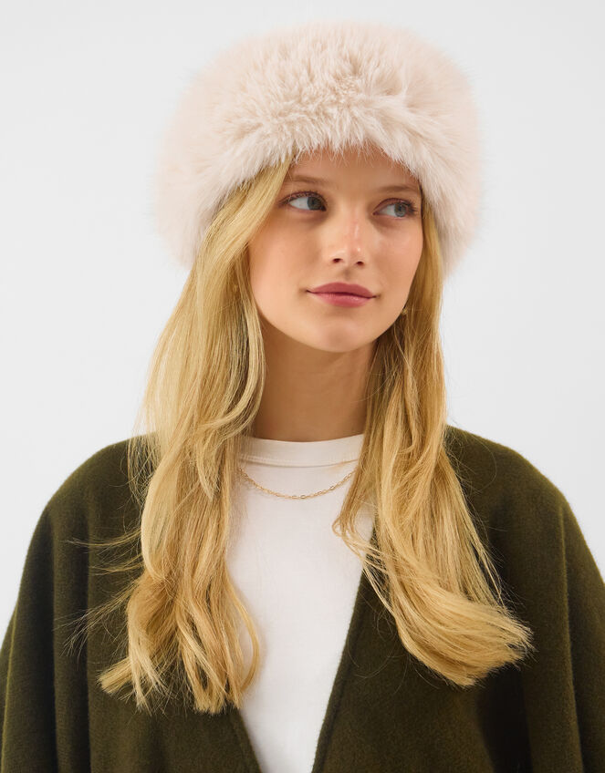Faux Fur Trim Beanie Hat, , large