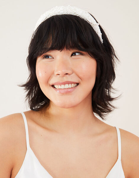 Pearl and Bead Headband, , large