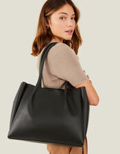 Soft Shoulder Bag, Black (BLACK), large