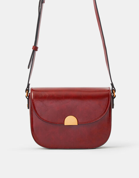 Patent Crossbody Bag, Red (BURGUNDY), large