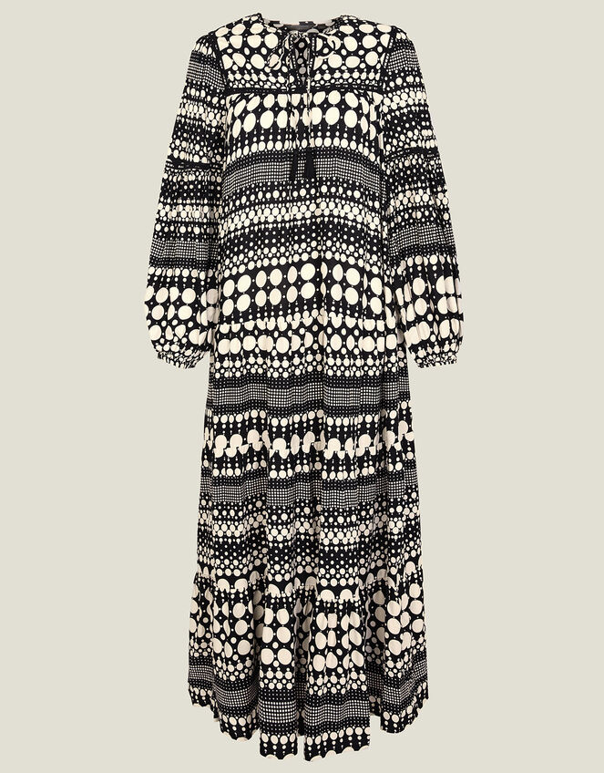 Monochrome Spot Dress, Black (BLACK WHITE), large