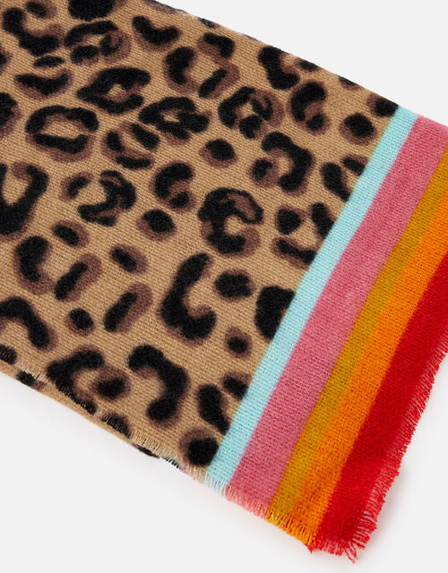 Leopard Border Print Scarf Blanket scarves Accessorize UK