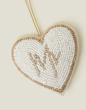 Beaded Mr Heart Christmas Tree Decoration, , large