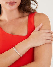 Sterling Silver-Plated Twisted Bangle, , large