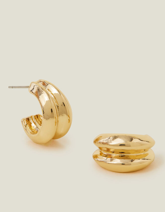 Mini Double Hoop Earrings, , large