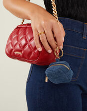 Denim Earbud Case Keyring, , large