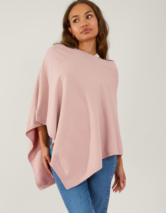 Knit Poncho Pink | Scarves | Accessorize UK