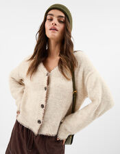 Blanket Stitch Cardigan, Camel (OATMEAL), large