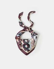 Link Print Square Satin Scarf, , large
