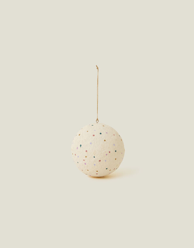 Spotty Cotton Mache Hanging Decoration, , large