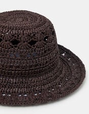 Crochet Raffia Bucket Hat, , large