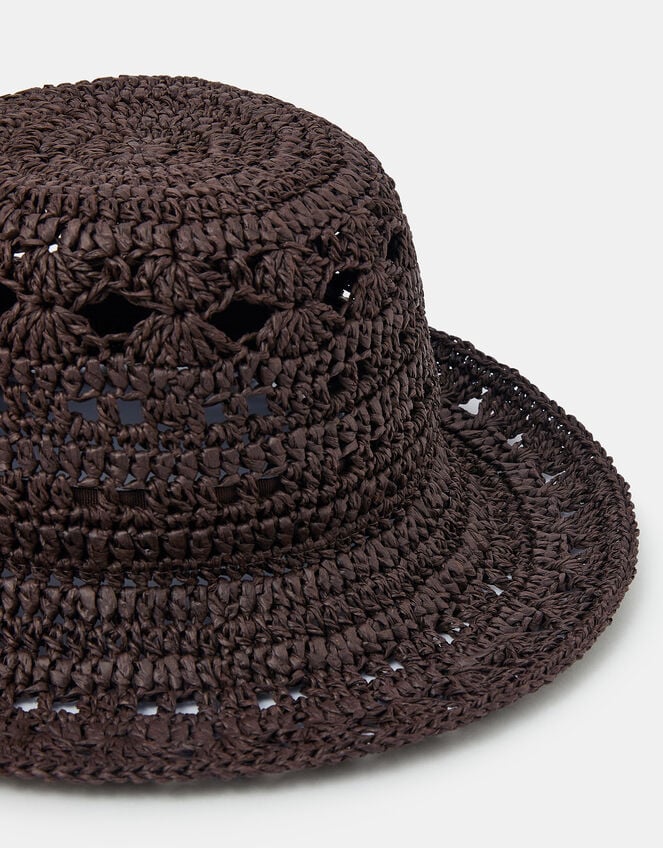 Crochet Raffia Bucket Hat, , large