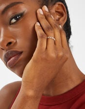 Sterling Silver-Plated Diamanté Band Ring, Silver (ST SILVER), large