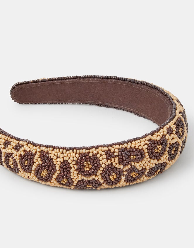 Accessorize x Good Manners Beaded Leopard Print Headband, , large