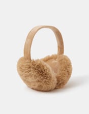 Faux Fur Earmuffs, Natural (NATURAL), large