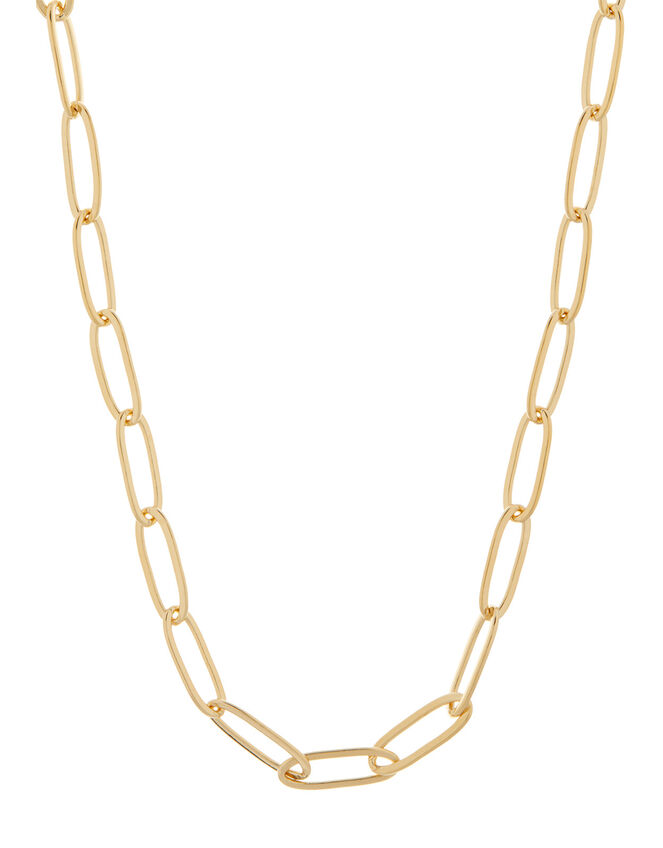 14ct Gold-Plated Oval Link Chain Necklace, , large