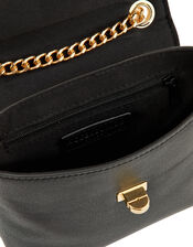 Mini Cross-Body Bag with Chain Strap, Black (BLACK), large