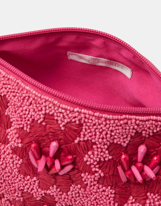 Floral Bead Embellished Shoulder Bag, , large