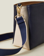 Colour Block Triple Compartment Cross-Body Bag, , large
