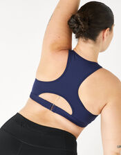 Colour-Block Sports Bra, Blue (NAVY), large