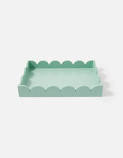 Natural Wood Scallop Tray , Blue (BLUE), large