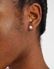 Sterling Silver Rose Stud Earrings, , large