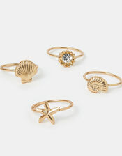 4-Pack Under The Sea Rings, Gold (GOLD), large