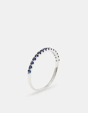 Sterling Silver Blue Pavé Ring, Silver (ST SILVER), large