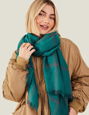 Wandsworth Check Print Scarf, , large