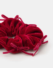 Girls Velvet Bow Hair Scrunchie, , large