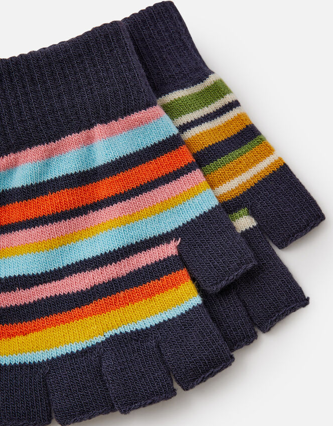 Stripe Fingerless Gloves Set of Two, , large