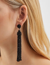 Bead Tassel Drop Earrings, , large