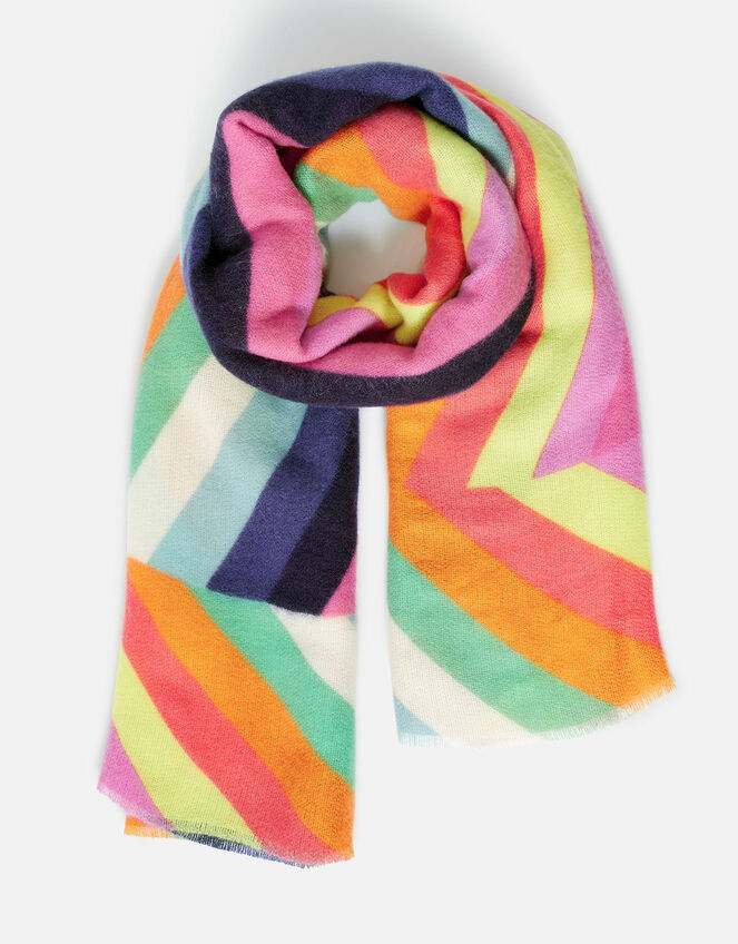 Rainbow Border Blanket Scarf, , large