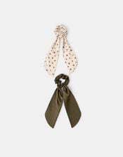 2-Pack Floral Satin Scarf Hair Scrunchies, , large