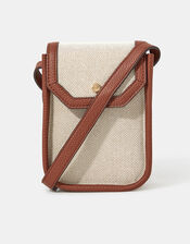 Woven Canvas Phone Bag, , large