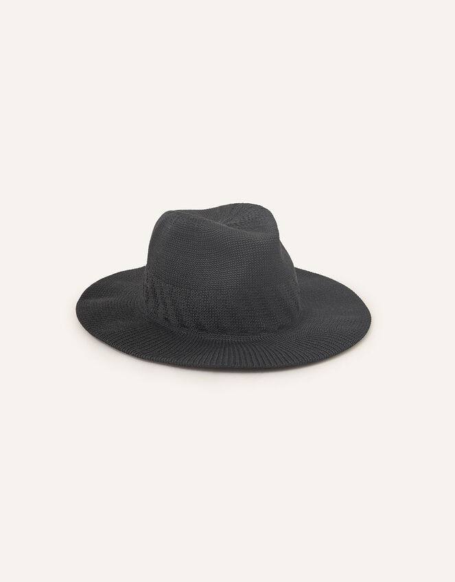 Packable Fedora Hat, Black (BLACK), large