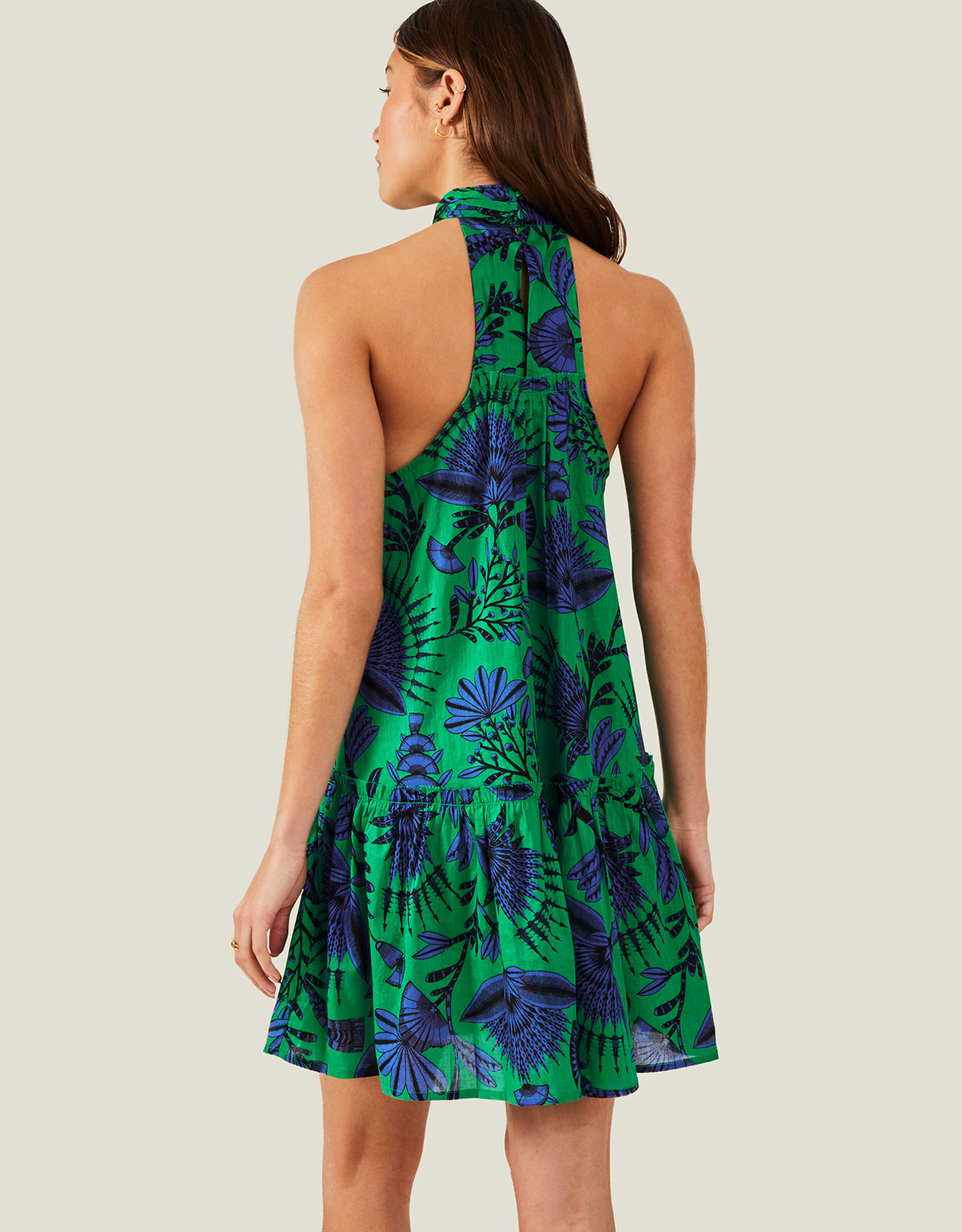 Fan Halter Dress Green Dresses Accessorize UK